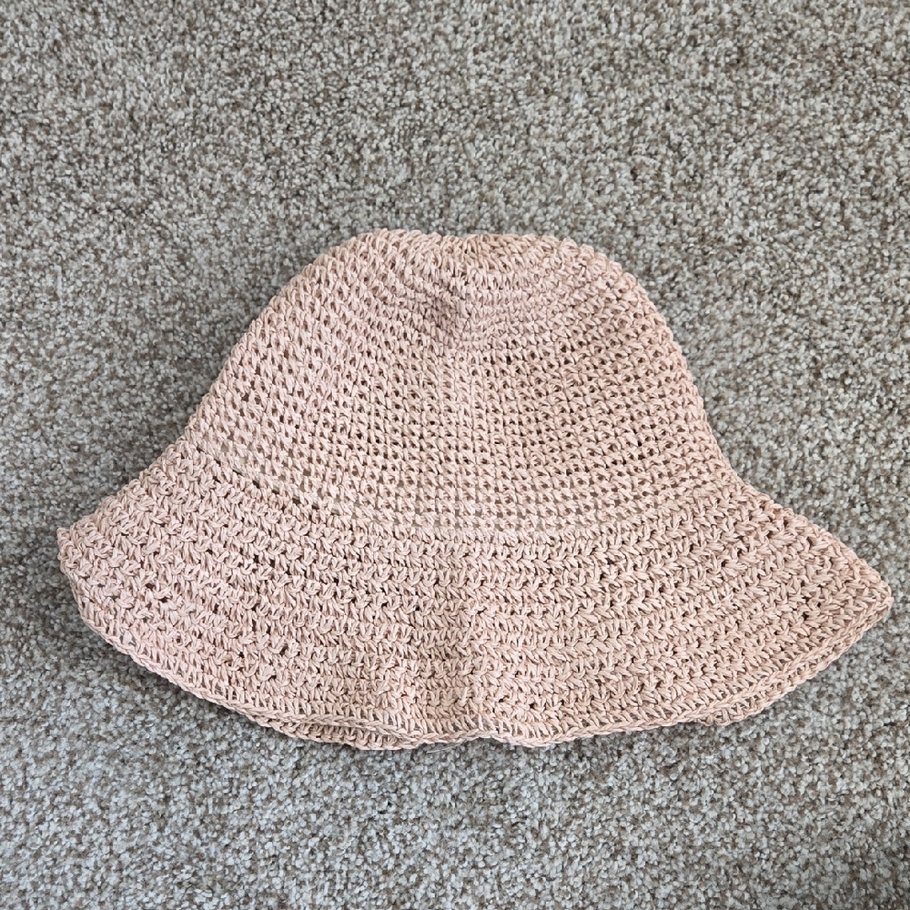 Pink Crochet Bucket Hat